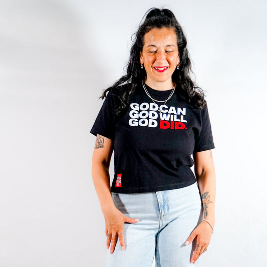 GOD DID CROP TOP (BLACK)