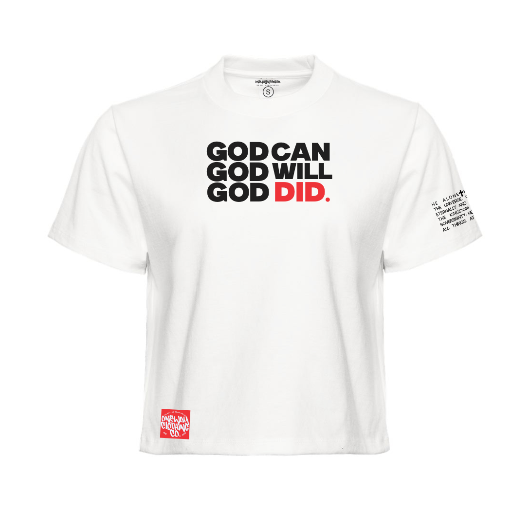 GOD DID CROP TOP (WHITE)
